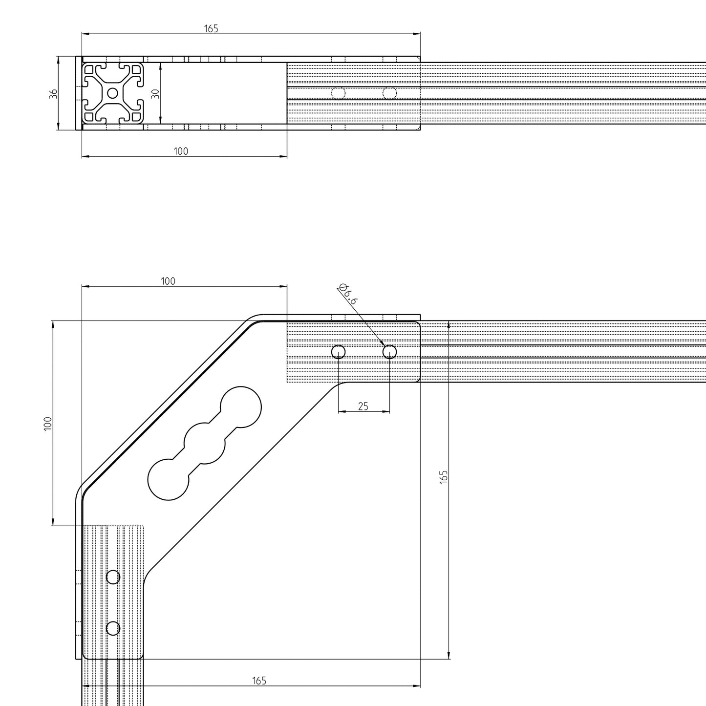 Eckverbinder LIGHT für 30x30 Aluprofile