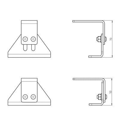 VW T5/ T6/ T6.1 Haltewinkel für Dachträger