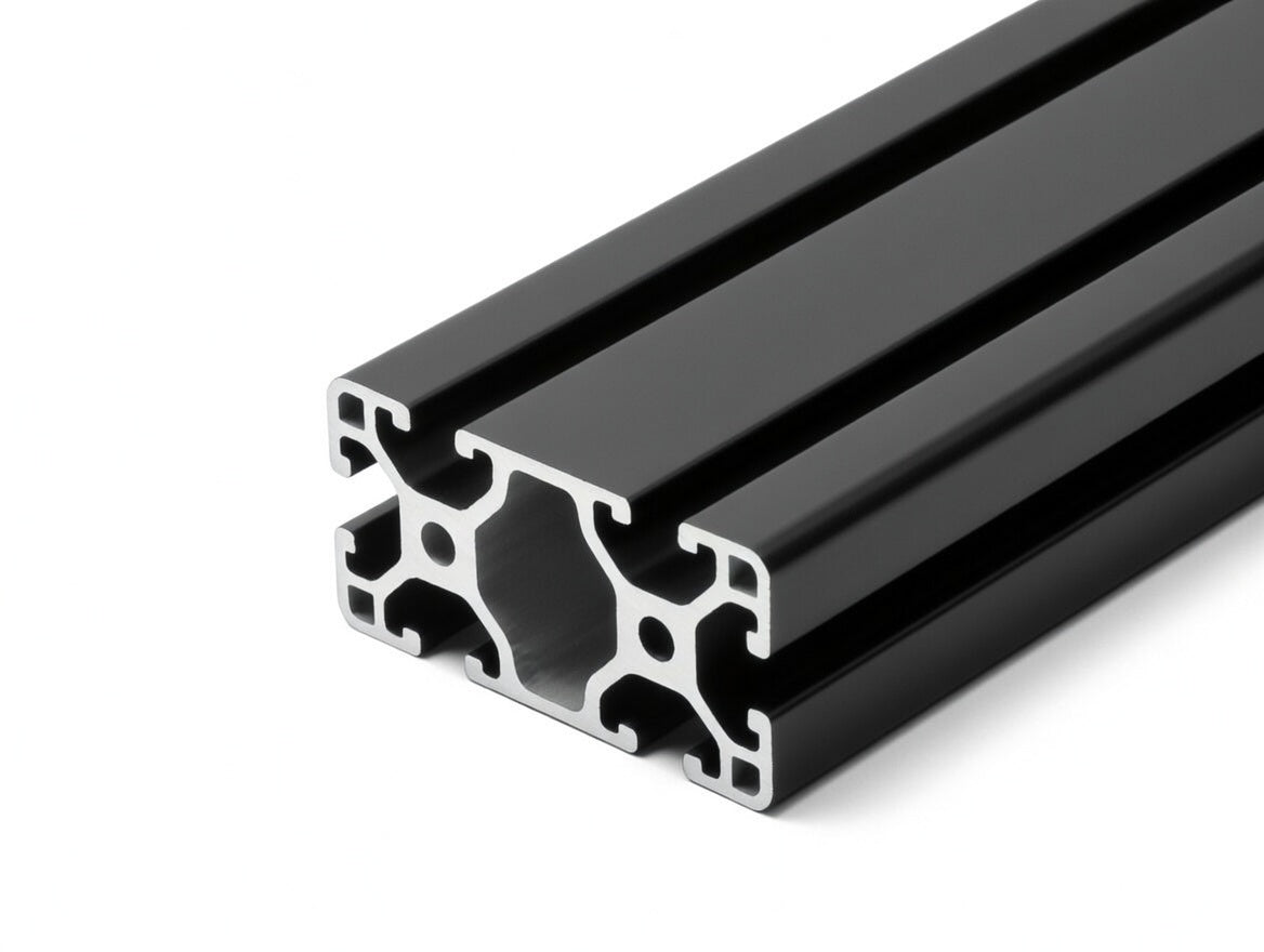 Aluminiumprofil schwarz 60x30 Nut 6 I-Typ schwarz
